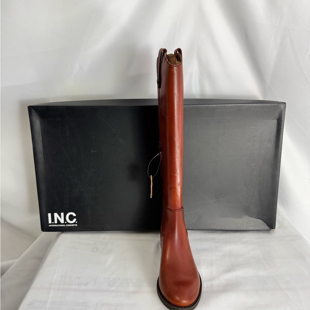 INC International Concepts Brown Over the Knee Boots with Classic Riding Style - Picture 6 of 7